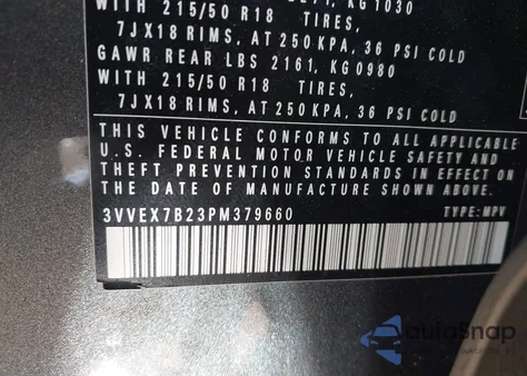 2023 Volkswagen Taos 1.5T Se from USA, damaged, VIN 3VVEX7B23PM379660